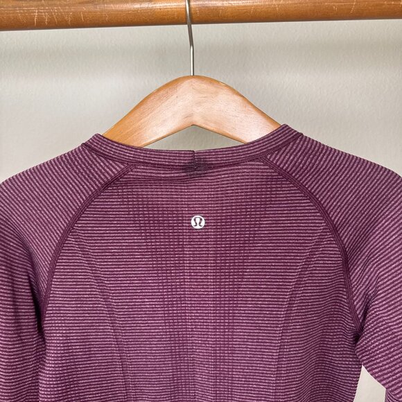 Lululemon Swiftly Tech Long Sleeve Crew – Tonka Stripe Heathered Plum - Picture 7 of 12